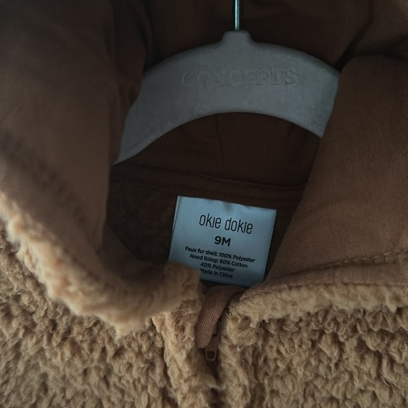 New! Okie Dokie Faux Fur Brown Onesie sz 9 mos - Picture 6 of 10